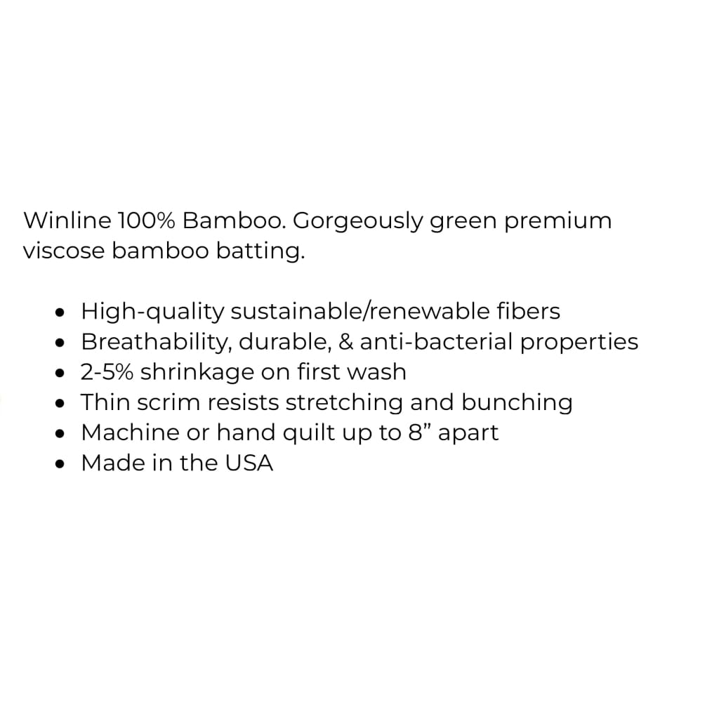 100% Bamboo Batting from Winline Textiles - Fabric