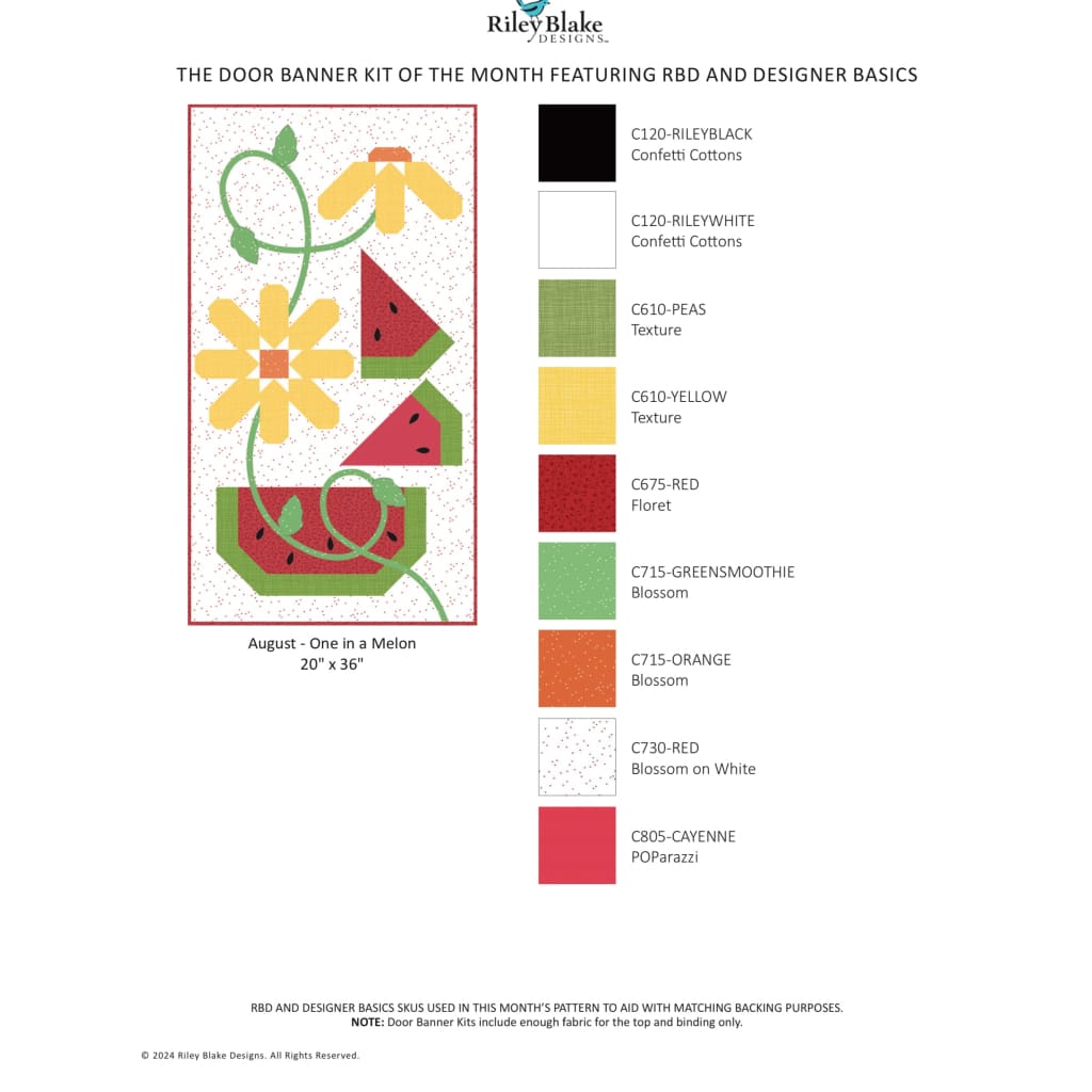 2024 Riley Blake Door Banner of the Month Kit - August