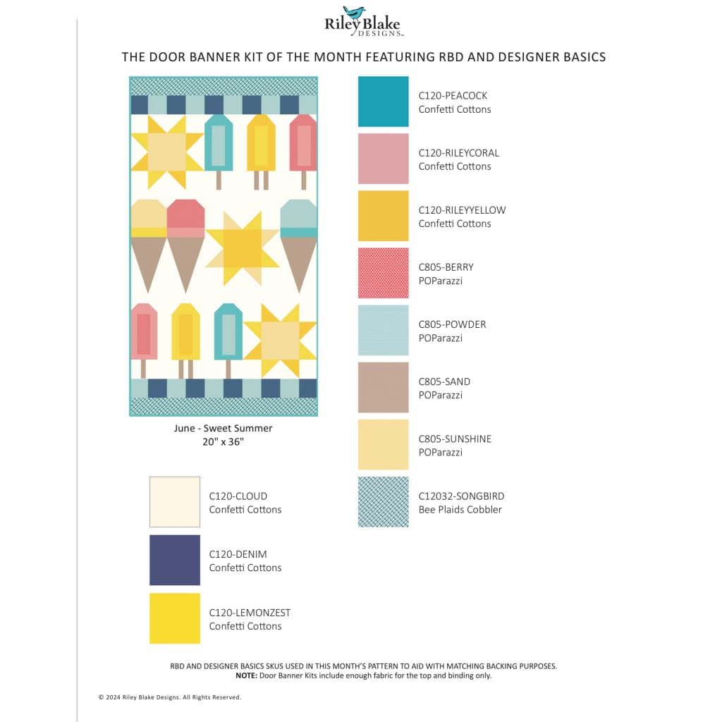2024 Riley Blake Door Banner of the Month Kit - June - Art