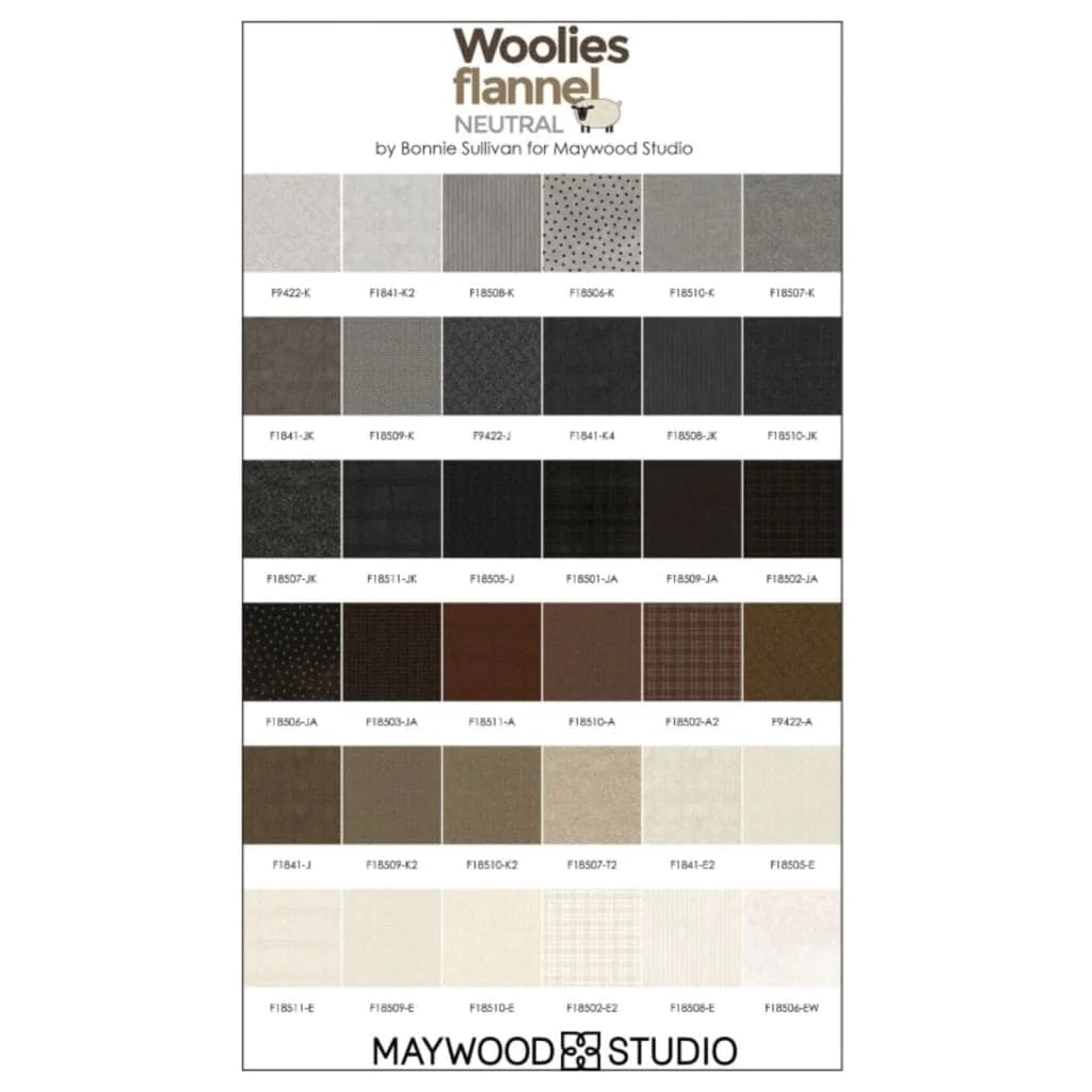 5” Charm Pack Woolies Flannel Neutrals Volume 2 - Fabric