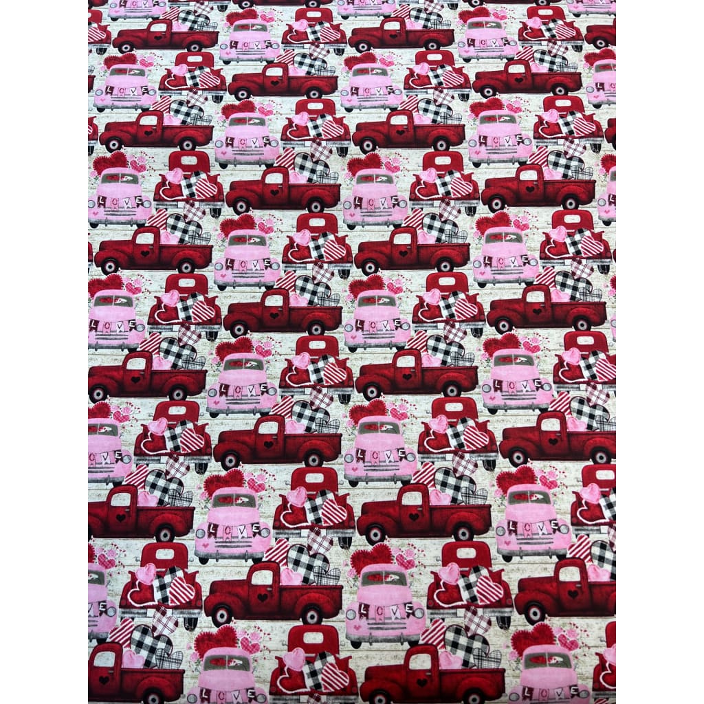 Hugs Kisses and Special Wishes by the yard - Trucks - Fabric