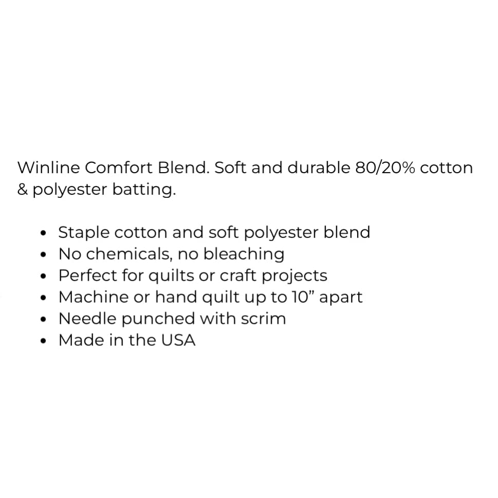 Winline Comfort Blend. Soft and durable 80/20% cotton &