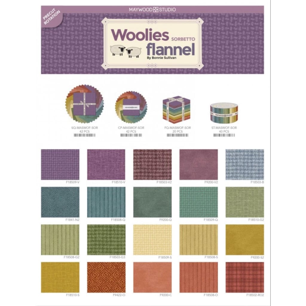Woolies Sorbetto 10” Squares - Fabric