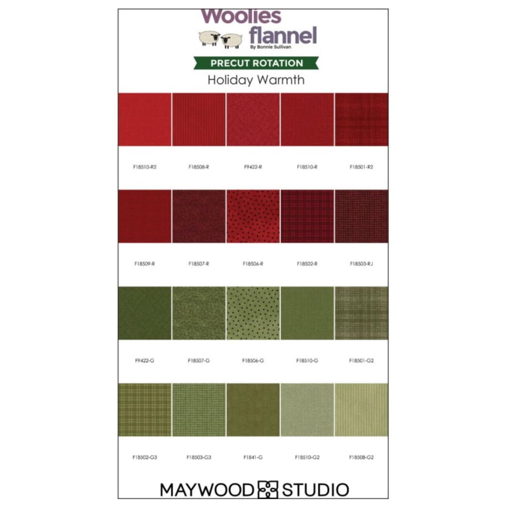 5” Charm Pack Woolies Flannel Holiday Warmth - Fabric