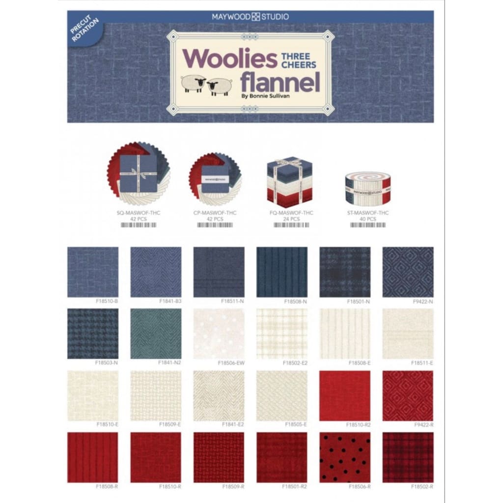 Jelly Roll Woolies Flannel Three Cheers - Fabric